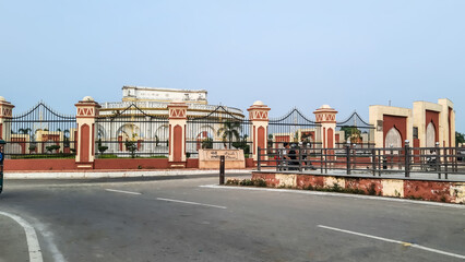 Fototapeta na wymiar beautiful building of gandhi samandhi rampur 