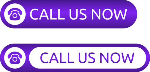 Call us button. Phone with call number. Contact button. Phone with call number. Icon for support or service.