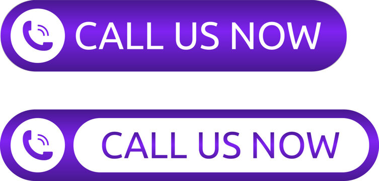 Call us button. Phone with call number. Contact button. Phone with call number. Icon for support or service.
