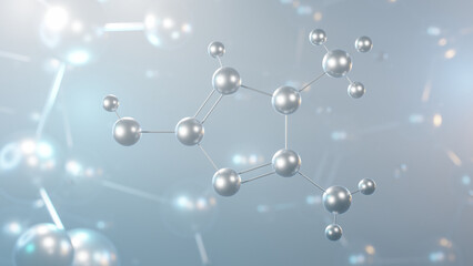 creatinine molecular structure, 3d model molecule, creatine breakdown product, structural chemical formula view from a microscope