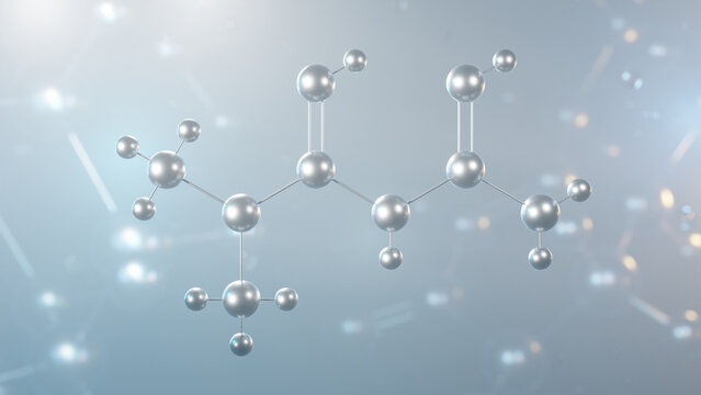 metformin molecular structure, 3d model molecule, biguanides, structural chemical formula view from a microscope