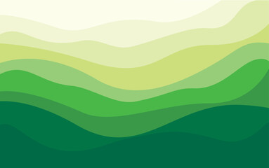 Fototapeta na wymiar Green curves and the waves of the sea vector background flat design style - stock illustration
