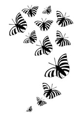 Fototapeta na wymiar Butterfly silhouette. Clipart vector isolated on white background