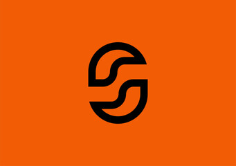 Monogram swing logo letter 'S' embodies motion and grace with a touch of sophisticated simplicity