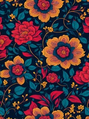 Meubelstickers seamless floral pattern © MALIK
