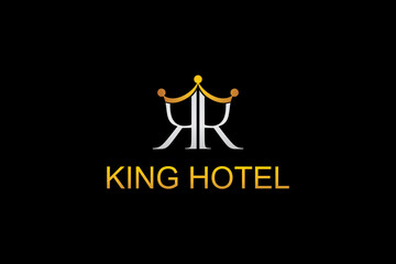 king hotel logo design vector template with editable text