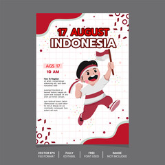 Indonesia independence day event poster template, Indonesia independence celebration day