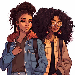 Friendship girls, group of girls, black friendship