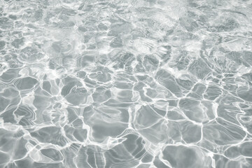 Abstract water background with ripples. Light caustics effect. Play of light and shadow, texture of twaves and splashes.