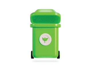 3d recycle and trash bin icon vector illustration