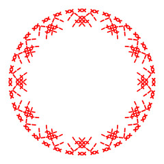 Round frame cross-stitch motifs folk embroidery