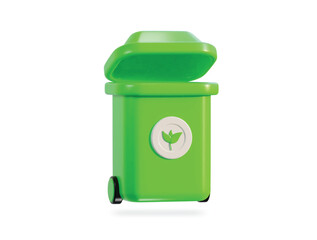 3d recycle and trash bin icon vector illustration