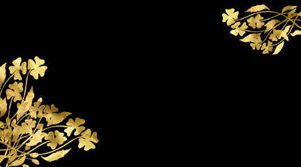 Botanical gold luxury leaves . Gold luxury line collection graphic clipart for wedding invitation.