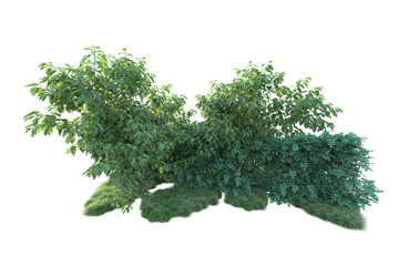 Obraz premium Green landscape isolated on transparent background. 3d rendering - illustration