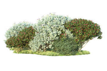 Green landscape isolated on transparent background. 3d rendering - illustration