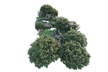 Obraz premium Green landscape isolated on transparent background. 3d rendering - illustration