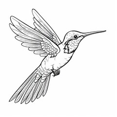 Fototapeta premium coloring book for children with birds, coloring with felt-tip pens and pencils on the theme of ornithology. The development of fine motor skills in children. Generative AI