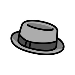 pork pie hat cap color icon vector. pork pie hat cap sign. isolated symbol illustration