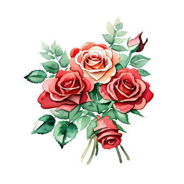 watercolor red rose1