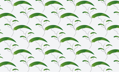 Obraz premium Abstract leaf, green bird geometric simple minimalistic seamless patterns design. seamless, flowers. pattern design