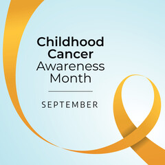 Childhood cancer awareness month design template good for celebration. yellow ribbon design. ribbon illustration. awareness design. flat vector. eps 10.