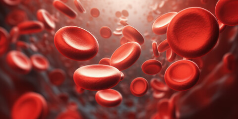 Red blood cells in vein. Generative AI