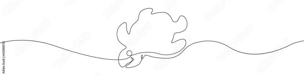 Poster turtle icon line continuous drawing vector. one line sea turtle reptile icon vector background. fres