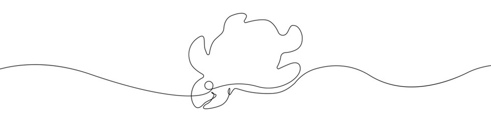 Turtle icon line continuous drawing vector. One line Sea turtle reptile icon vector background. freshwater turtle icon. Continuous outline of a Cartoon turtle icon.