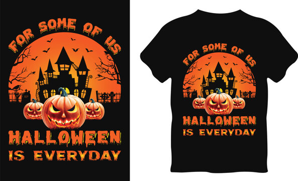 Halloween t-shirt design and costume. creative High-quality Illustration with Black cat Pumpkin, Scary trendy graphic badge typography quotes, vector Horror t-shirt design. Ready for print, template