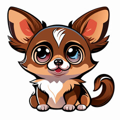 Chihuahua dog on a white background. Vector illustration.