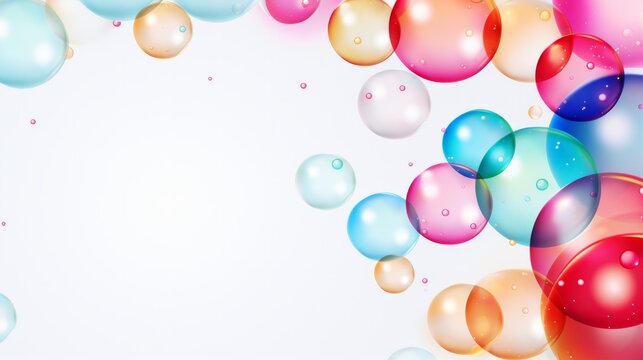 Abstract colorful bubbles isolated on white background , generative ai