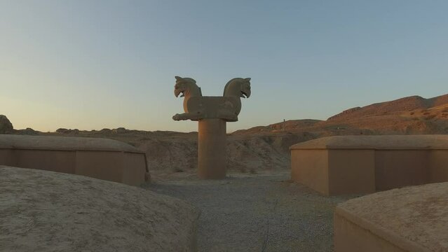 Two-headed griffin in Persepolis Marvdasht Iran