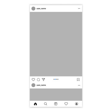 Instagram post template. Social media mobile app page. Vector illustration