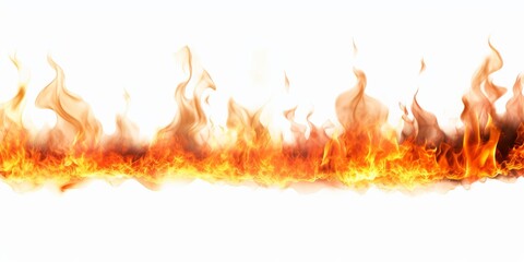 Fire isolated on white background , generative ai

