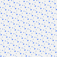 Seamless abstract geometric pattern in blue and white colors. Dot print for fabric, background, surface design, packaging Vector illustration