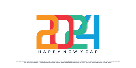 2024 Happy new year logo vector design with modern idea