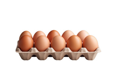 Eggs in a carton box of 10 isolated on a transparent background - Powered by Adobe