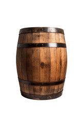 Obraz premium Old wooden oak barrel isolated on a transparent background