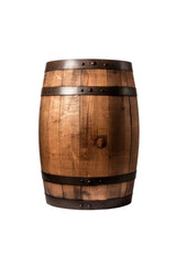 Obraz premium Old wooden oak barrel isolated on a transparent background