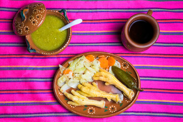 chicken legs cooked on a colorful background mexican food