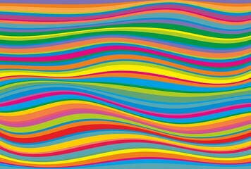 Background, multicoloured wavy horizontal lines, vivid shades of colours, rainbow wallpaper