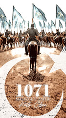 1071 Malazgirt Victory Card - Turkish History, Victories and Patriotism. English translation: "Happy 1071 Malazgirt Victory."