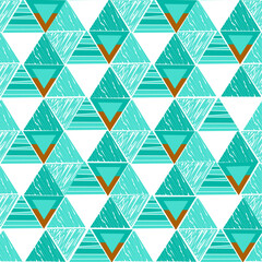 seamless geometric pattern with triangles in blue tones