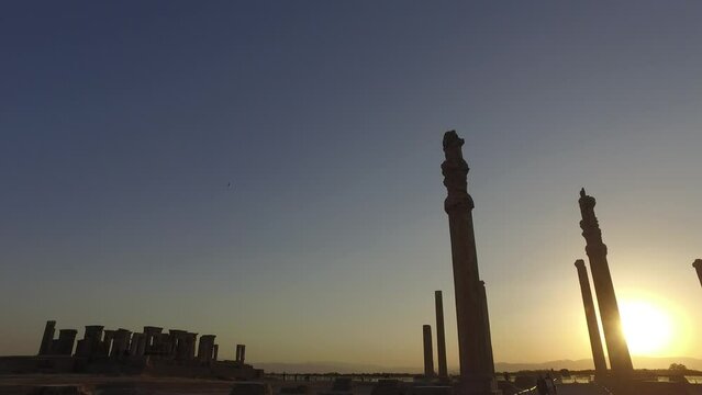 Columns of the apadana in Persepolis Marvdasht Iran
