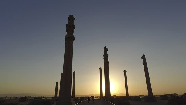 Columns of the apadana in Persepolis Marvdasht Iran