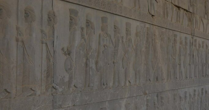 Bas-relief with susian guards in apadana Persepolis Iran