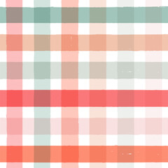 Fototapeta premium Gingham seamless pattern. Watercolor pastel lines texture for shirts, plaid, tablecloths, clothes, bedding, blankets, makeup wrapping paper. vector checkered summer girly print