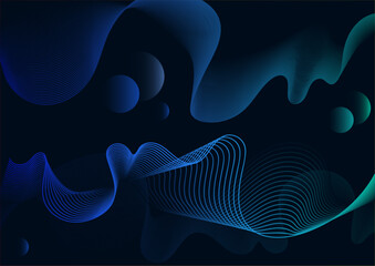 Blue abstraction, waves, vector