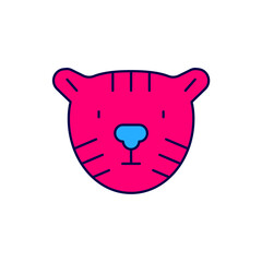 Filled outline Tiger head icon isolated on white background. Vector