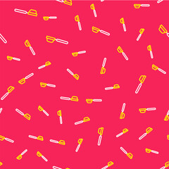 Line Coffee filter holder icon isolated seamless pattern on red background. Vector